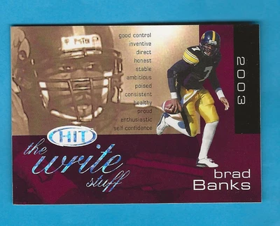 2003 SAGE HIT Write Stuff RC #14 Brad Banks Iowa Hawkeyes Washington Redskins - Image 1 of 4
