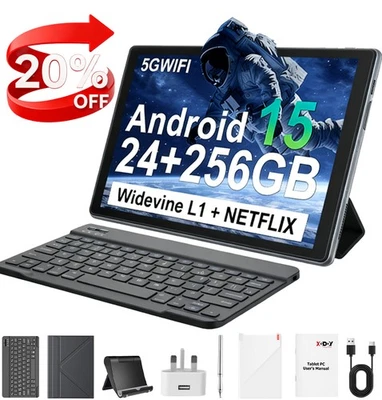 2025 Newest Android 15 Tablet 256GB ROM (1TB TF) 11inch WiFi 8000mah Dual Camera - Image 1 of 4