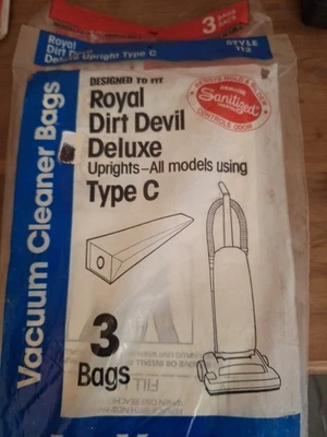 3 bolsas de vacío vacmaster C para Royal Dirt Devil Deluxe Uprights bolsas control de olores Foto 1 de 4