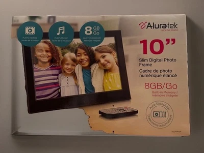 Aluratek - 10” Touchscreen LCD Wireless Wi-Fi Digital 8GB Family Photo Frame New - Image 1 of 3