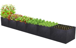 12x2x1ft Fabric Raised Garden Bed - Outdoor Planter Box Non-Woven Fabric Pati... - Picture 1 of 8