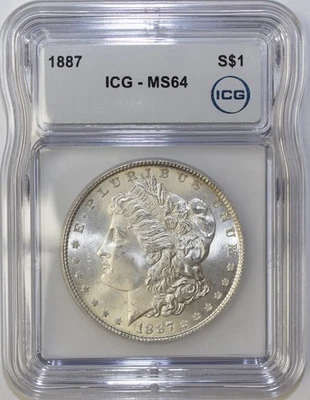 1887 -P Morgan Silver Dollar ICG MS64 (AP 23056) - Image 1 of 3