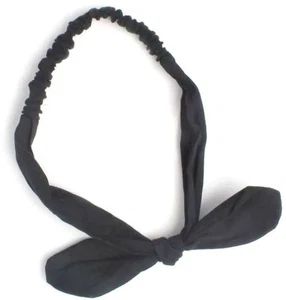 Black Headband Bandeau HairBand Elasticated Bow Knot Ladies Girls Accessories - Picture 1 of 9