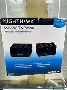 NETGEAR Nighthawk AX1800 1.8Gbps Home Mesh Wi-Fi 6 System Mk62-100nas - Picture 1 of 17