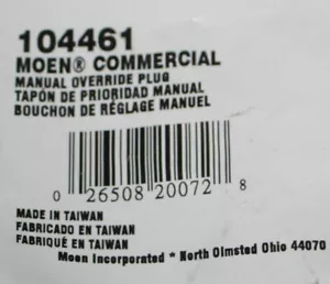 Moen 104461 - kommerzieller manueller Übersteuerstecker mit Gewinde - Chrom - Bild 1 von 2