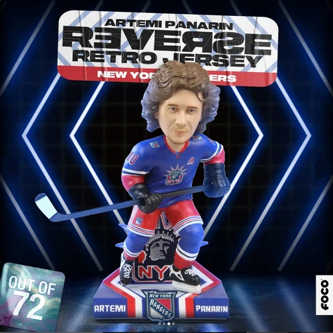 Artemi Panarin New York Rangers Reverse Retro Jersey Bobblehead - In hand! Cover