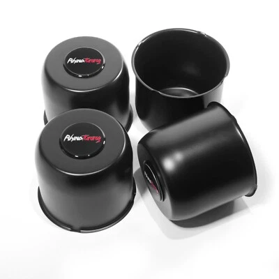 4.88in Black Trailer Push Thru Center Caps for 4.88" Rims Center Bore 4.25" Tall - Image 1 of 2