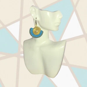 Blue Color Boho Style Earrings - Picture 1 of 3