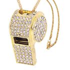 Whistle, Metal Crystal Rhinestone Whistle, Shining Whistle with Keychain4831