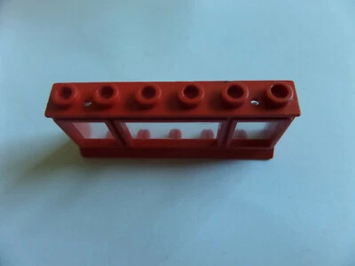 Lego 645bc01 Fenster 1x6x2 rot red hohle Noppen Glas trans klar  - Bild 1 von 2