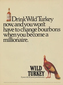 1989 Wild Turkey Bourbon Whiskey -"When You Become A Millionaire"-Print Ad Photo - Picture 1 of 1