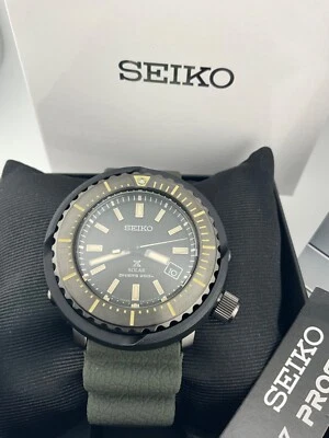 Authentic Seiko SNE535P1 Prospex Tuna Solar Powered Green Silicone Strap Diver's - Image 1 of 4