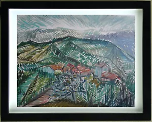 Dessin Gouache PAYSAGE Signé ROBERT CALIX (1919/2008) - Picture 1 of 8