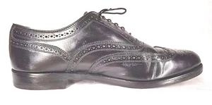 STUART MCGUIRE - Mens Black Classic Wing Tip Brogue Dress Shoes Oxfords 9.5 EEE - Picture 1 of 11