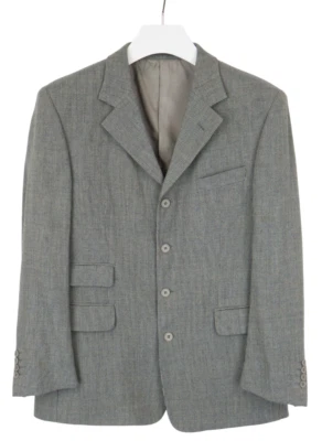 YVES SAINT LAURENT Pour Homme Blazer Men's (EU) 52 Striped Pure New Wool Formal - Image 1 of 4