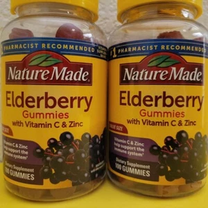 Nature Made Elderberry W/ Vitamin C & Zinc 100 Gummies Each 2 Pack NEW - Picture 1 of 2