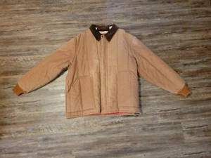 VTG Walls Blizzard Pruf Insulated Canvas Beige Cotton Full Zip Chore Jacket XXXL - Picture 1 of 10