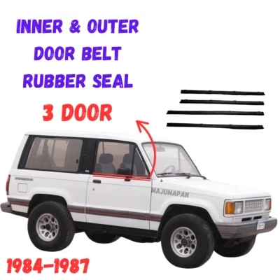 Isuzu Trooper Bighorn 3D Model 1984-1987 Inner Outer Door Belt Rubber Seal SET - Image 1 of 4