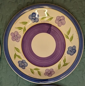 Gibson Designs–Bella– Dinner Plate 11 ¼ in (1) – Blue & Lavender Flowers & Bands - Bild 1 von 3
