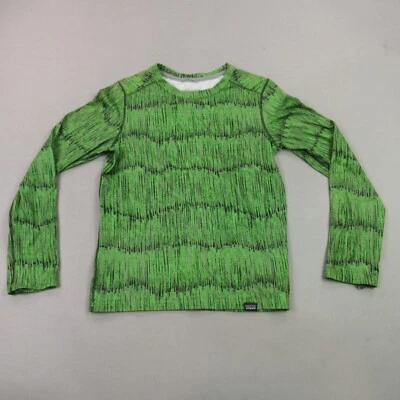 Patagonia Shirt Girls Large Crew Neck Lightweight Outdoors Green Long Sleeve - Image 1 of 4