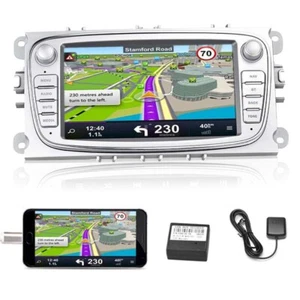 Radio estéreo para automóvil 7" 2 Din GPS WiFi Bluetooth 1+16G para Ford Focus S-Max Mondeo 9 - Imagen 1 de 16