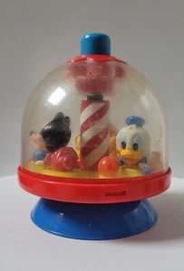 Arco Disney Press Spin Carousel Toy Merry Go Round Baby Mickey Donald Pluto - Picture 1 of 7