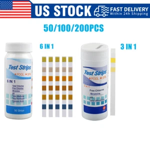 *200PCS Chlorine Dip Test Strips Swimming Pool Water SPA Hot Tub PH Tester Paper - Picture 1 of 13