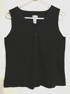 Женская майка Chicos 3 XL 16 черная шелковая смесь рубашка без рукавов на пуговицах - Изображение 1 из 3