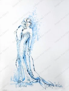 Boceto de disfraz de Madonna impreso 8x10 por Bob Mackie Premios de la Academia 1991 #MDN - Imagen 1 de 1