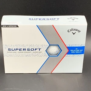 Palline da golf Callaway Supersoft Splatter 360 confezione da 12 blu bianco super lunghe nuove - Foto 1 di 6