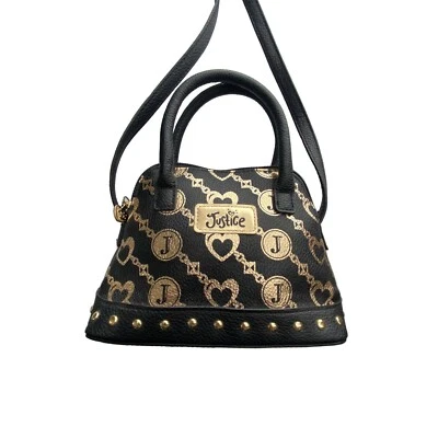 JUSTICE Black & Gold Girls' Handbag / Crossbody Youth Purse - Image 1 of 4