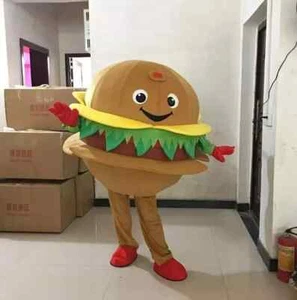 Advertising Hamburger Mascot Costume Suit Dining Halloween Party Adult Size - Picture 1 of 4