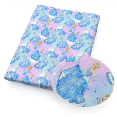 Tecido 100% algodão desenho animado princesa Cinderela 20 x 55 1218925 - Imagem 1 de 2