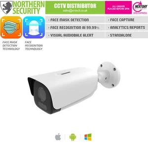Face Mask Wearing Detection IP Camera Face Recognition Mic Speaker White Light - Picture 1 of 1