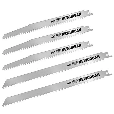 NEWURBAN 5 Pack Stainless Steel Reciprocating Saw Blades for Frozen Meat Bone