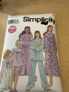 2003 Simplicity 5382 Mädchen Nachthemd Morgenmantel lang & kurz Pyjama Gr. 7-14 Schnitt - Bild 1 von 12