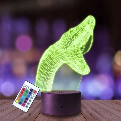 Personalisierte 3D LED Lampe Nachtlicht Geschenk Schlange Gruselig und Episch - Bild 1 von 4