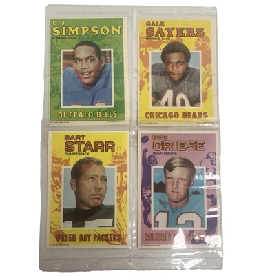 Mini pósters vintage de 4 piezas de fútbol americano de la NFL 5"x7" Simpson Sayers Starr Griese Foto 1 de 4