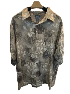 Crazy Horse Men's Button up Shirt Yellow Spring Summer print Rayon Size  XXL - Image 1 of 4