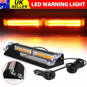 12-24V Amber Flash Strobe Beacon Dash Light Bar Cob LED Emergency Warning Hazard - Picture 1 of 16