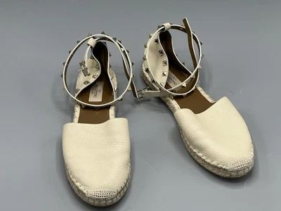 Valentino Garavani Rockstud Cuero Gladiador Alpargatas Sandalias Tachonadas Talla 9 Foto 1 de 4