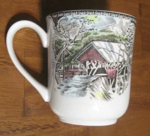 Johnson Bros. The Friendly Village Covered Bridge Ceramic Coffee Tea Cup Mug - Picture 1 of 7