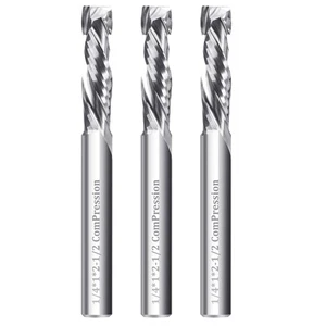 3PCS Carbide Spiral Compression Router Bits 1/4 inch Shank 1/4" Cutting Diame... - Picture 1 of 6