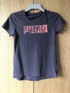 Ladies PUMA T-Shirt Size S -Grey With Pink Logo- Excellent - Picture 1 of 5