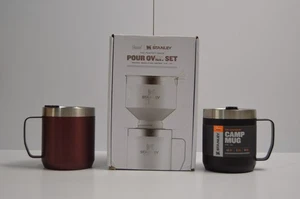 Stanley Pour Over Set Perfect Brew & 2 Extra Metal Camp Mug Camping Cups - Picture 1 of 18