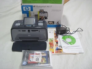 HP Photosmart A617 Digital Photo Inkjet Printer+ Photo Paper Powers On Untested - Picture 1 of 20