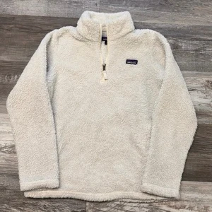 Patagonia Los Gatos Fleece Birch White Girl XL 1/4 Zip Mock Neck Jacket Gorpcore - Picture 1 of 7