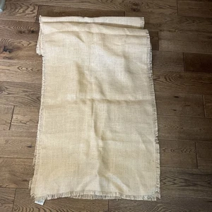 Pottery Barn Table Runner 22 x 108 Canvas  Jute Hemp Tan Classic Spring fall  - Picture 1 of 6