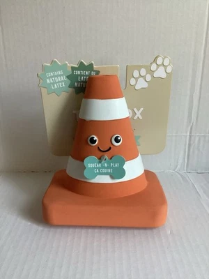 Flecos Halloween Cómo Cono-Venient Naranja Blanco Cono Chirriante Látex Perro Juguete Foto 1 de 3