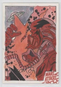 2015 Topps Mars Attacks: Occupation Red Logo 1/1 Luke Parker Auto Sketch 1j8 - Picture 1 of 3